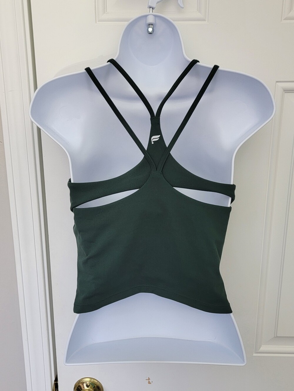 Fabletics Womens Green Cropped Racerback Tank Built-In Bra Stretch Size Small - Picture 6 of 10